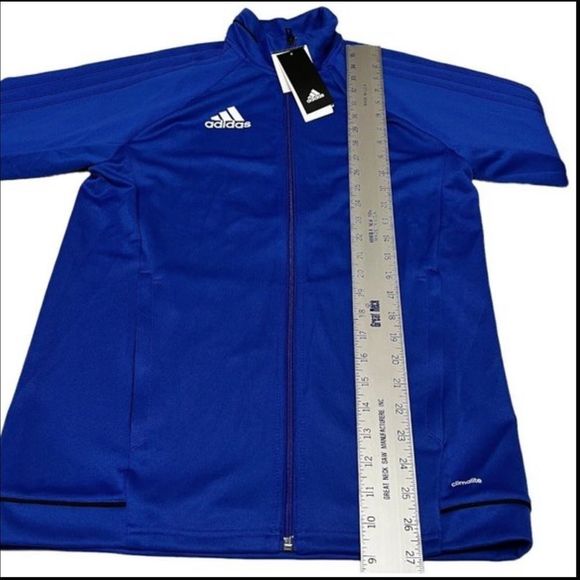 Adidas Men’s Trio 17 Full Zip Training Jacket White Mock Neck BQ8201 Thumbhole - Picture 13 of 15